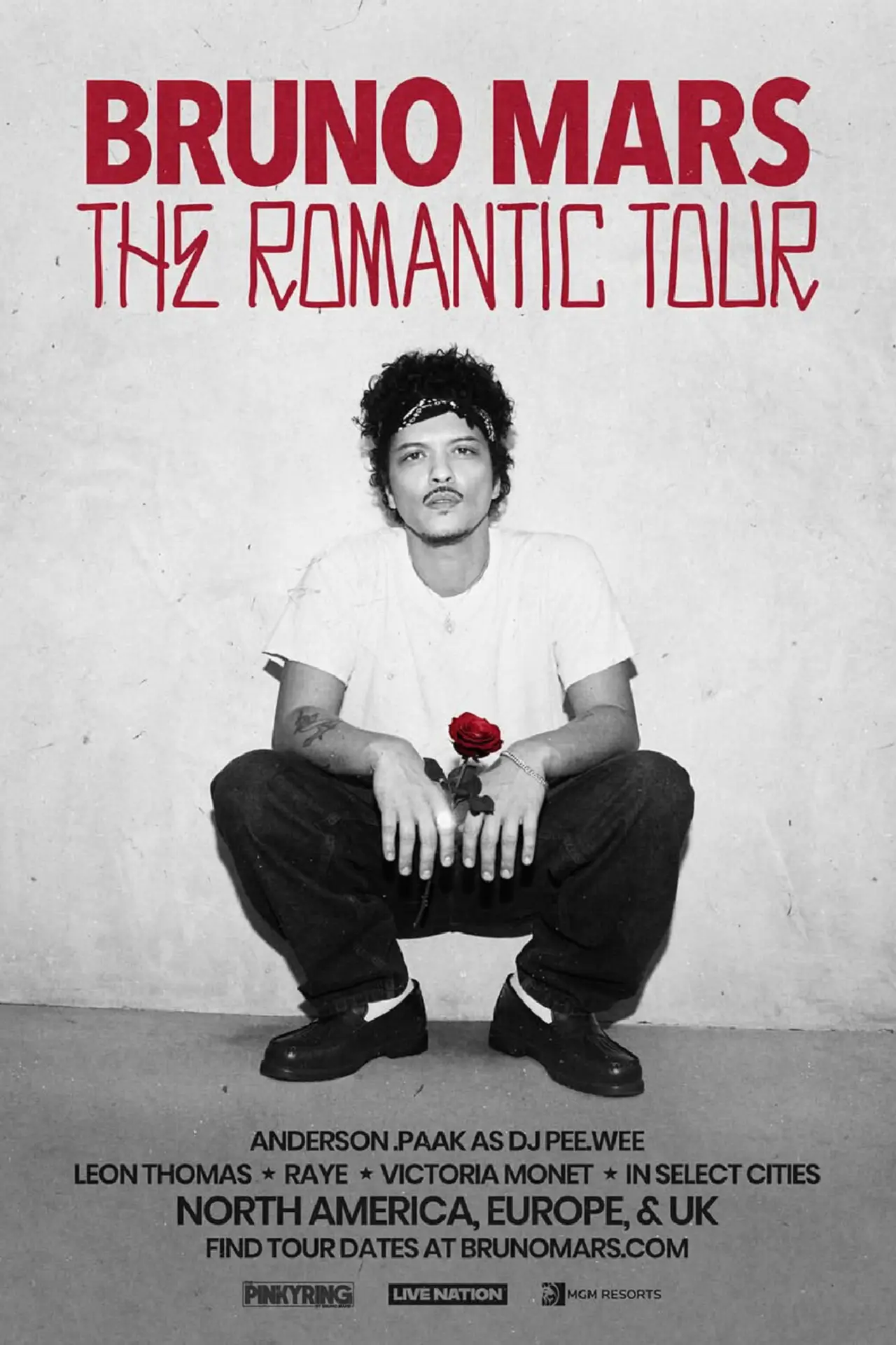 Movie poster "Bruno Mars: The romantic tour live"