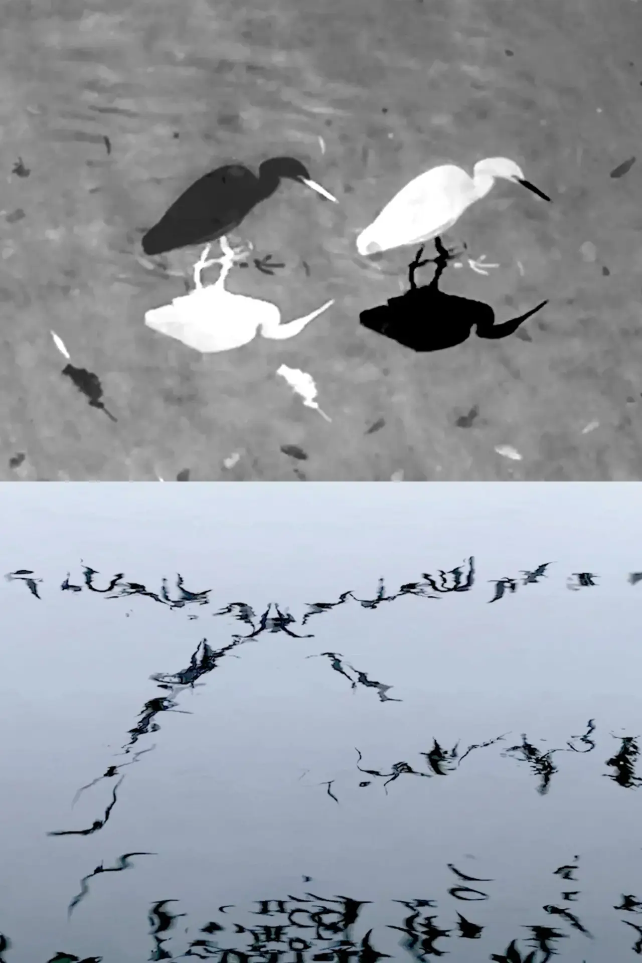 Movie poster "Animal Studies (Egret / Seagull Reflection / Midges / Spider / Swans in a Line)"