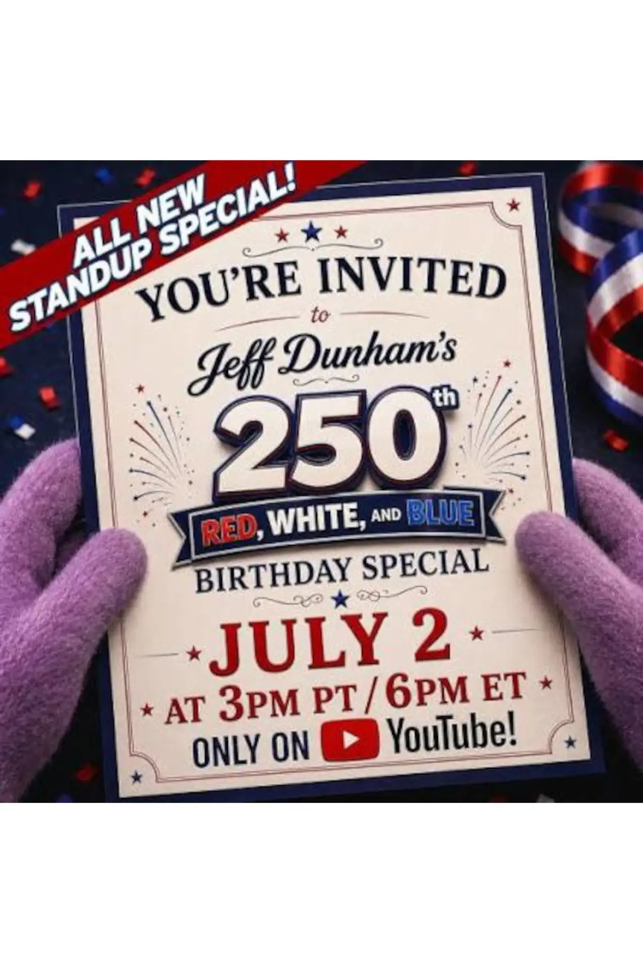 Movie poster "Jeff Dunham: 250th Red, White, and Blue Birthday Special"