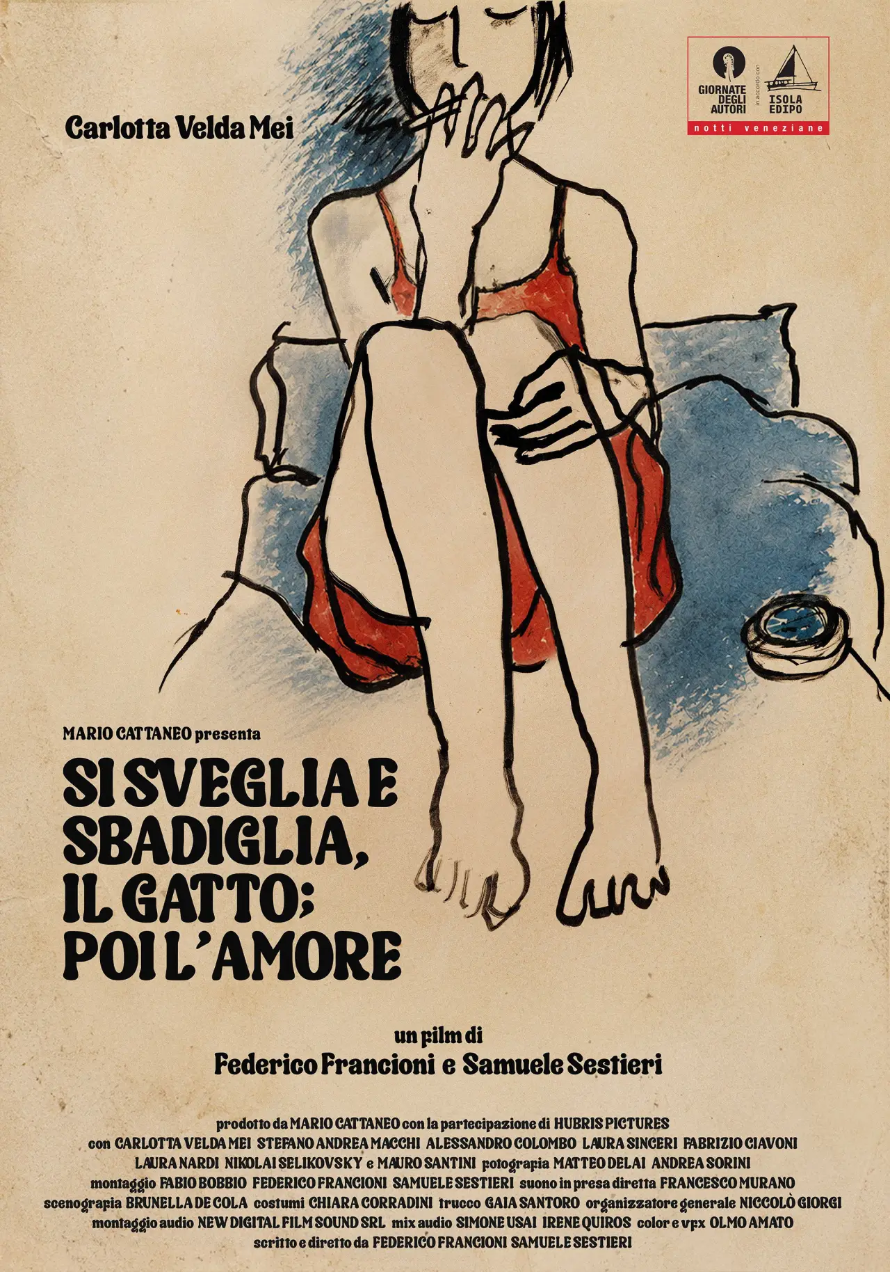 Movie poster "The Cat Wakes Up And Yawns; Then Love"