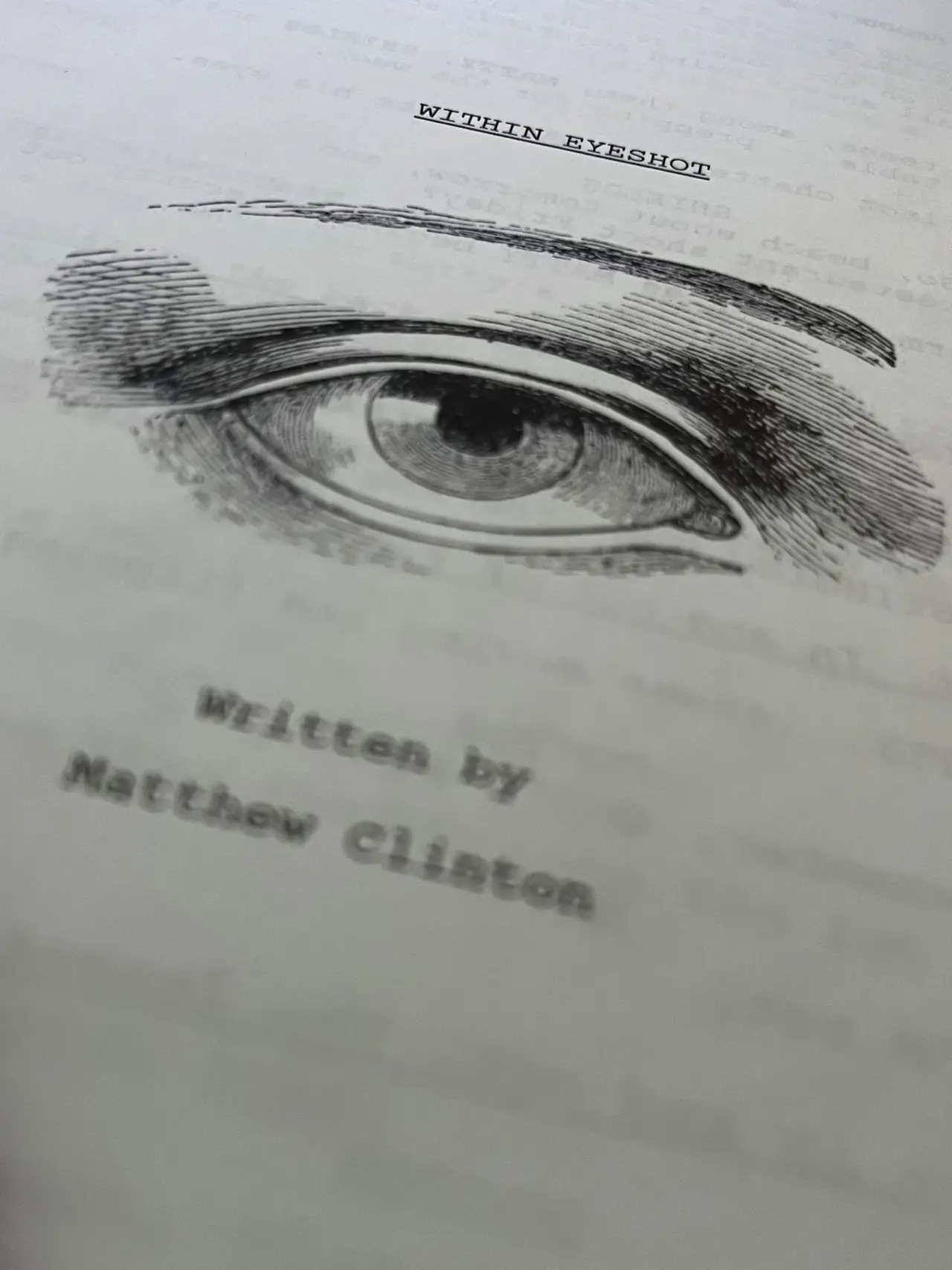 Movie poster "Within Eyeshot"