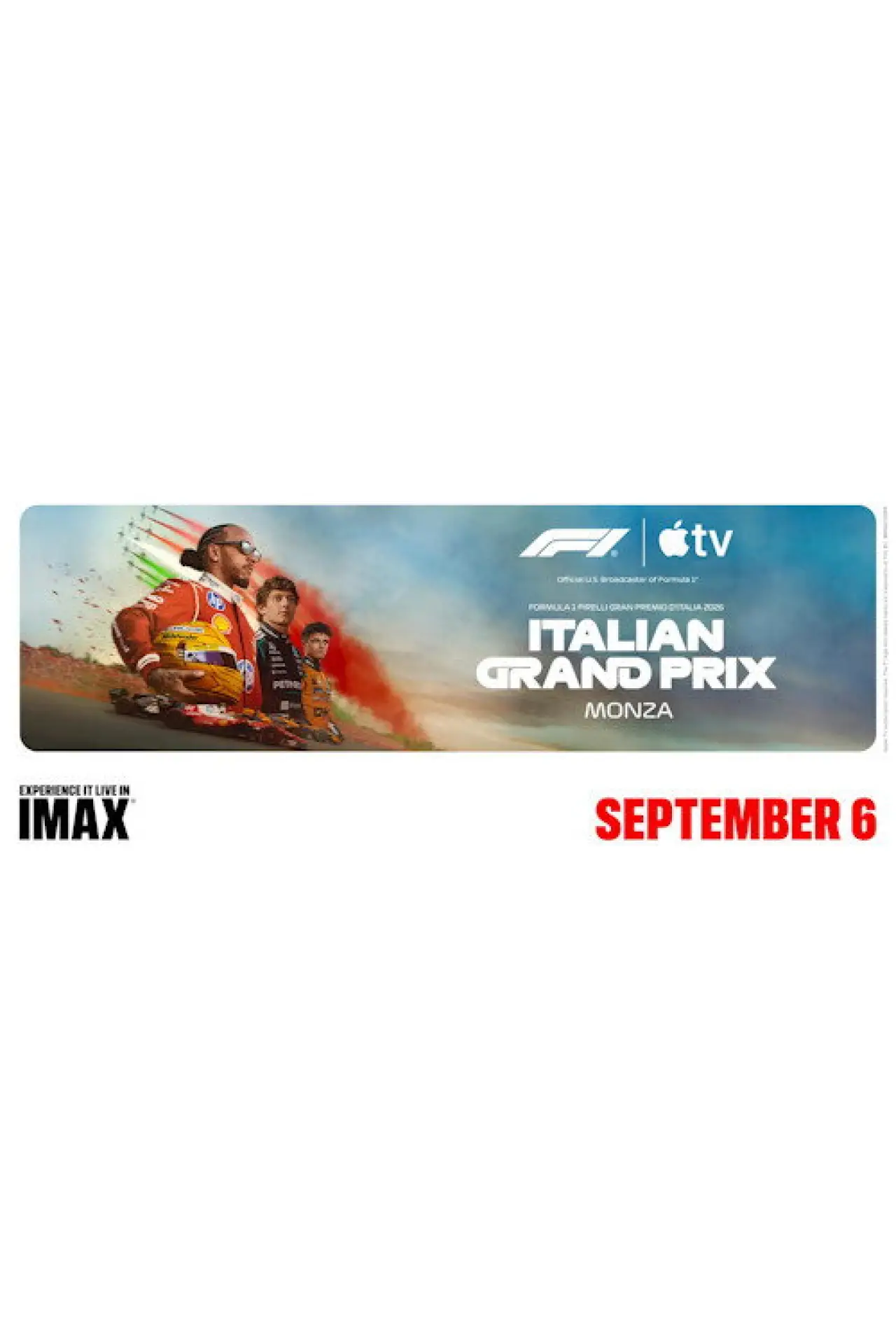 Movie poster "F1 on Apple TV Live in IMAX: Italy Race"