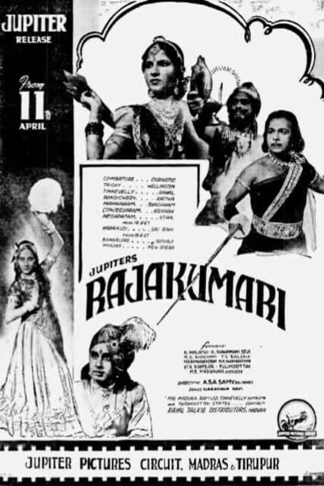 Movie poster "Rajakumari"
