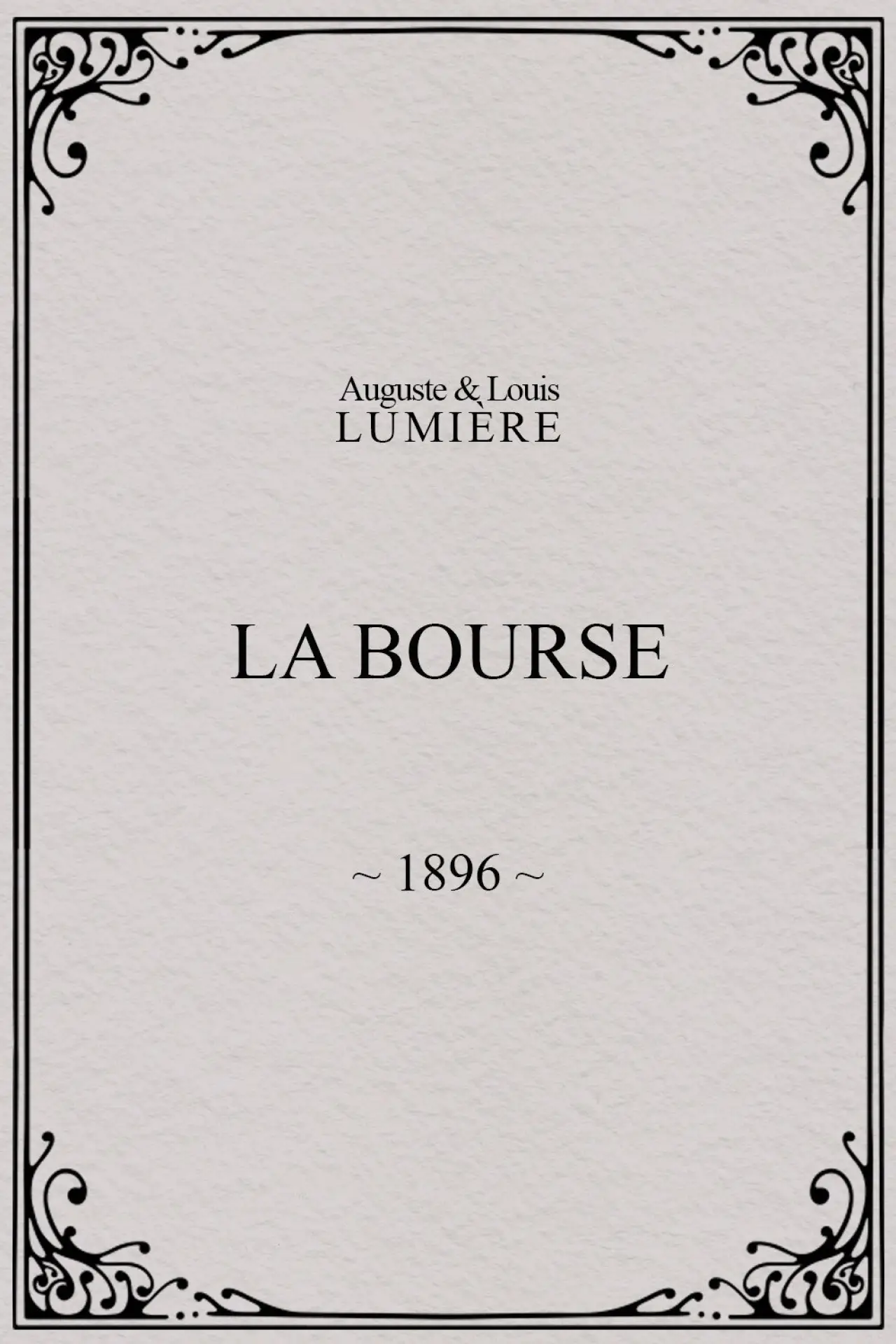 Movie poster "La Bourse"