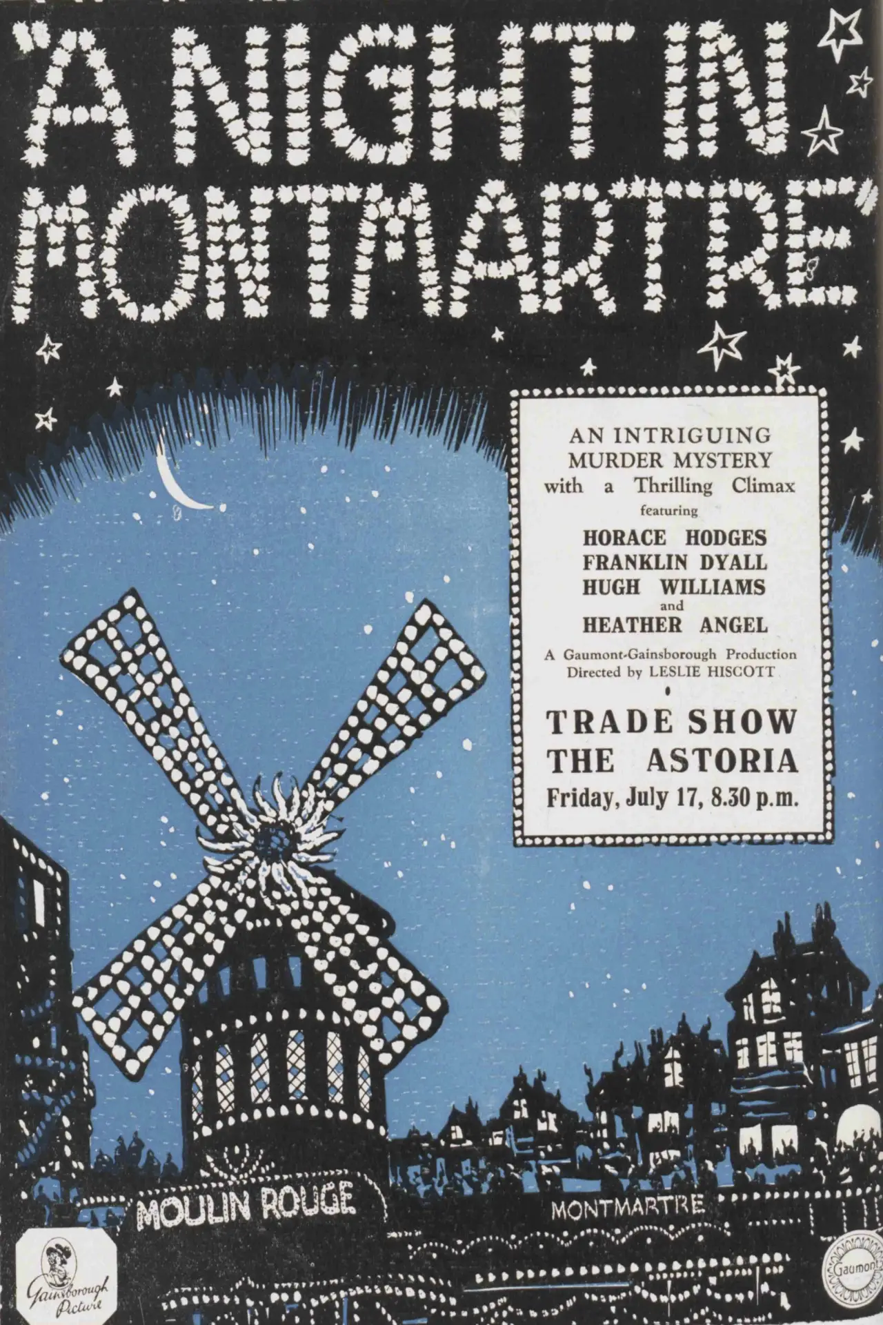 Movie poster "A Night in Montmartre"