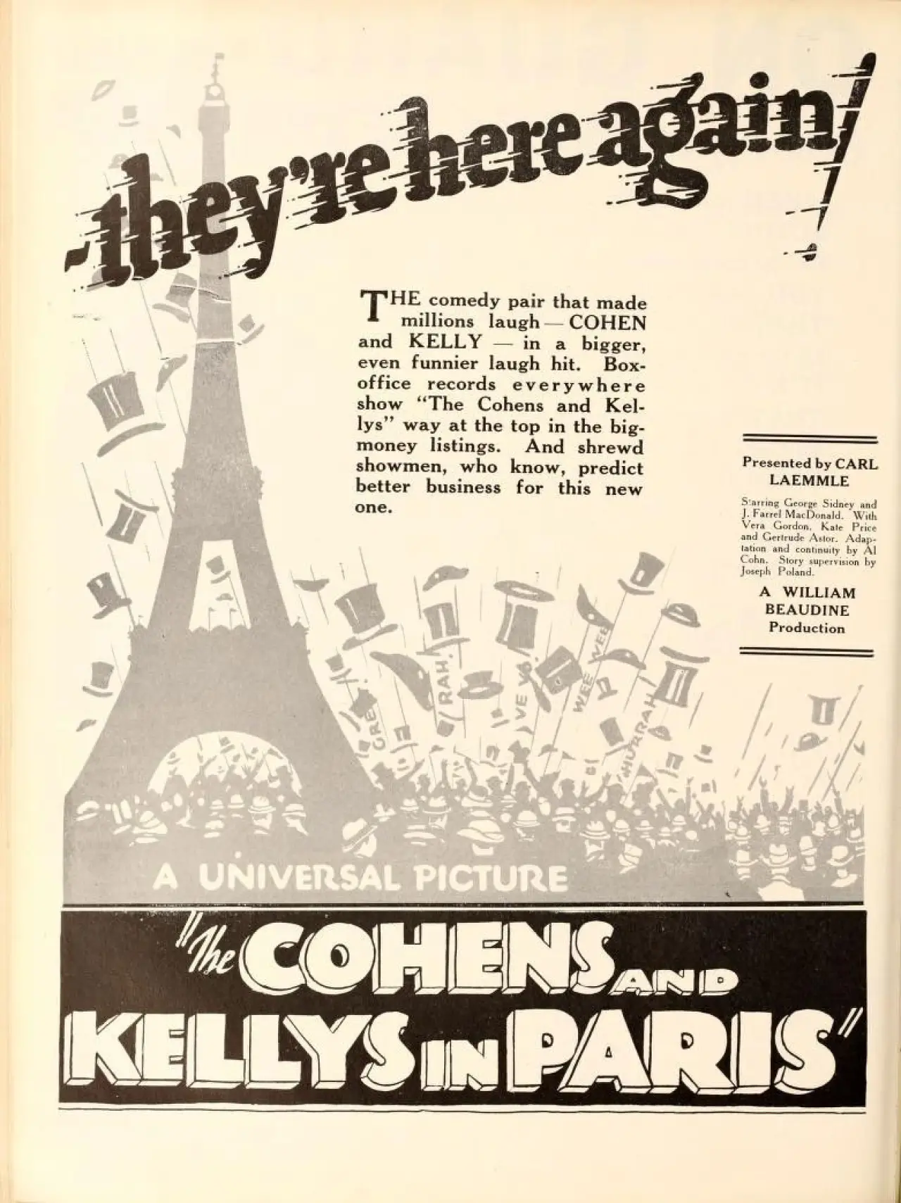Movie poster "The Cohens and the Kellys in Paris"