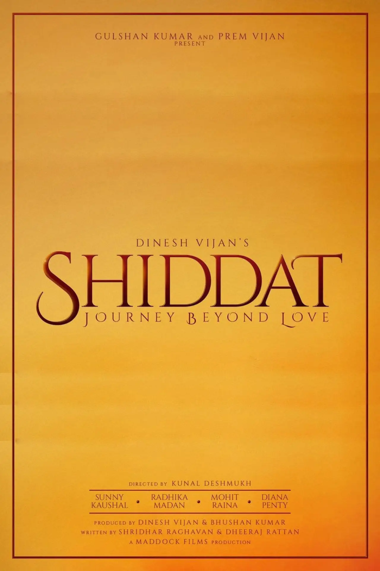 Movie poster "Shiddat"
