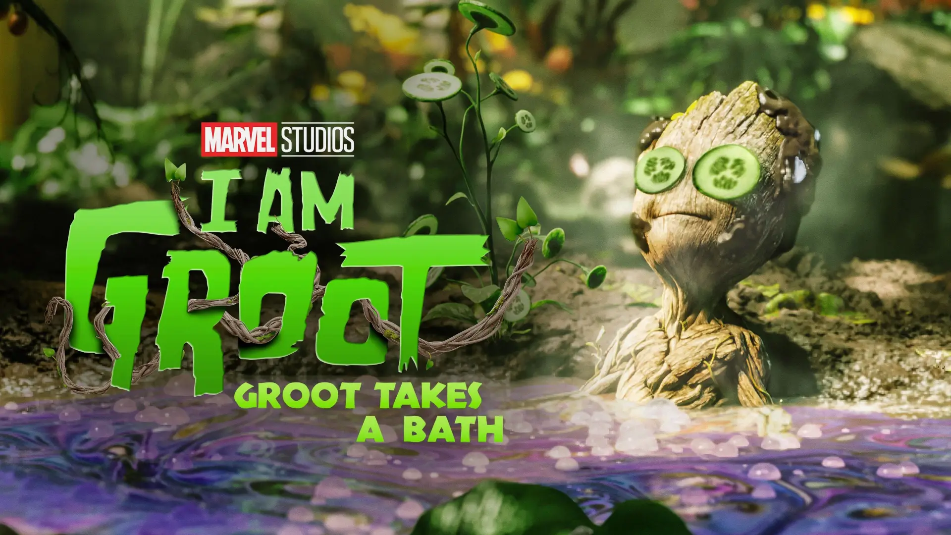 Video for the film Groot Takes a Bath — I am Groot (2022) - "Groot Takes a Mud Bath" Scene (HDR)