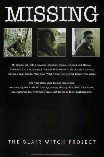 Poster to the movie "The Blair Witch Project" #697496