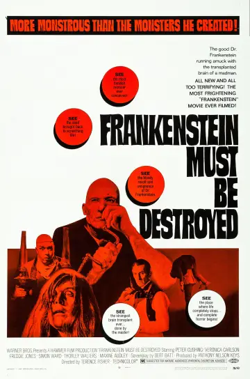 Poster to the movie "Frankenstein Must Be Destroyed" #1113555