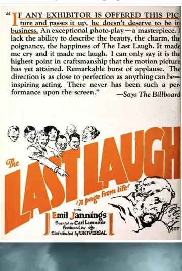 Poster to the movie "The Last Laugh" #1056219