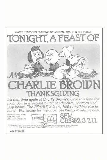 Poster to the movie "A Charlie Brown Thanksgiving" #1019181