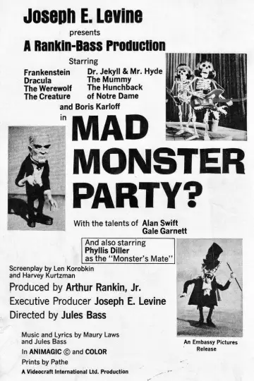 Poster to the movie "Mad Monster Party?" #1083044
