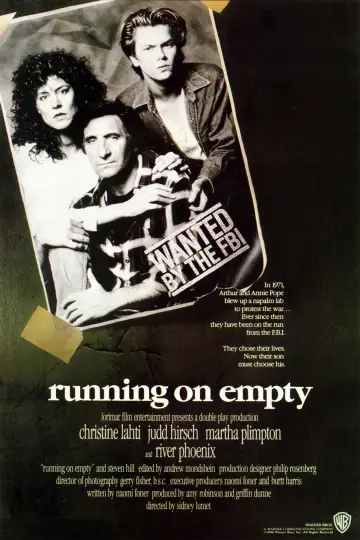 Poster to the movie "Running on Empty" #1028239