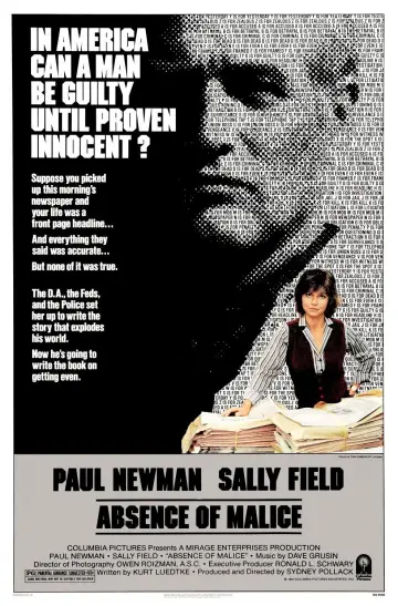 Poster to the movie "Absence of Malice" #1027738