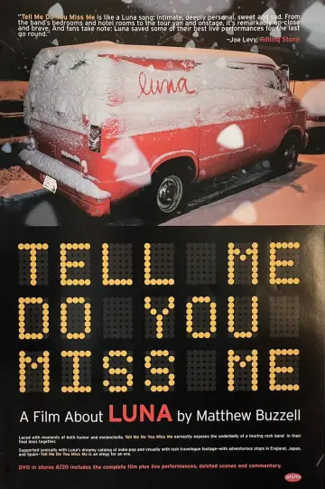 Poster to the movie "Tell Me Do You Miss Me: A Film About Luna" #1145196