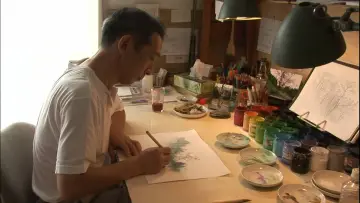 Backdrop to the movie "A Ghibli Artisan - Kazuo Oga Exhibition - The One Who Drew Totoro