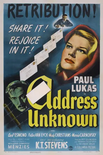 Poster to the movie "Address Unknown" #1133941