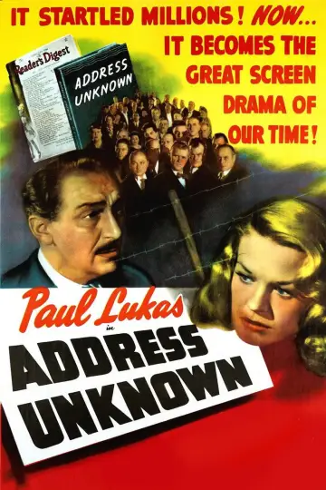 Poster to the movie "Address Unknown" #1133942