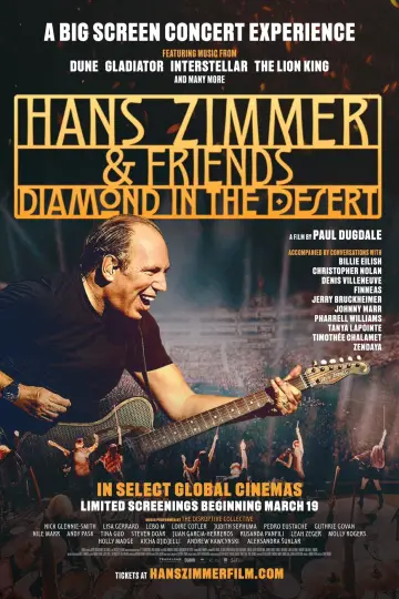 Poster to the movie "Hans Zimmer & Friends: Diamond in the Desert" #782357
