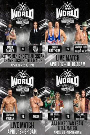 LIVE matches from WWE World: April 16, 2026 poster