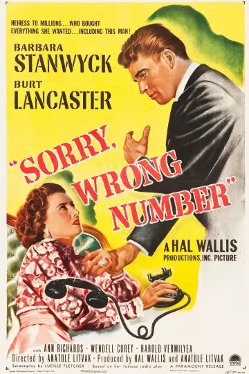 Poster to the movie "Sorry, Wrong Number" #1042296