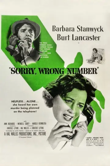 Poster to the movie "Sorry, Wrong Number" #1042305