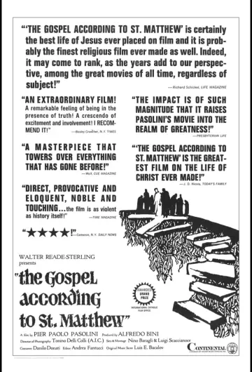 Poster to the movie "The Gospel According to St. Matthew" #215020