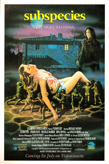 Poster to the movie "Subspecies" #705801