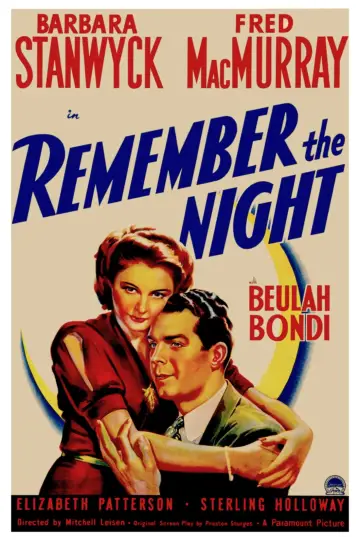 Poster to the movie "Remember the Night" #1090477