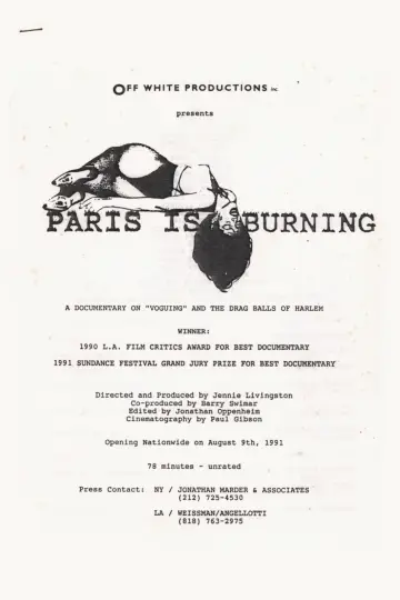Poster to the movie "Paris Is Burning" #870014