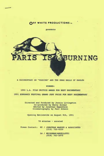 Poster to the movie "Paris Is Burning" #870028