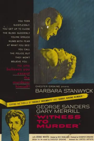 Poster to the movie "Witness to Murder" #1619869