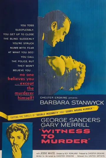 Poster to the movie "Witness to Murder" #1619870