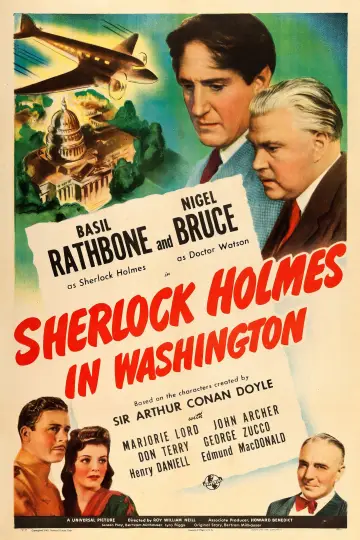 Poster to the movie "Sherlock Holmes in Washington" #1054012