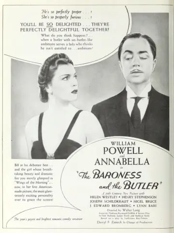 Poster to the movie "The Baroness and the Butler" #831923