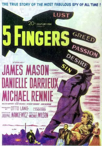 Poster to the movie "5 Fingers" #1124879
