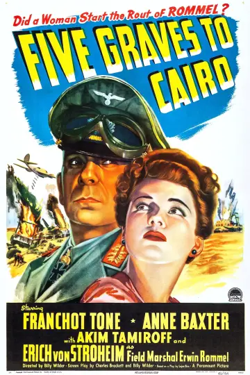 Poster to the movie "Five Graves to Cairo" #1111931