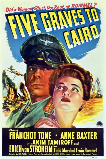 Poster to the movie "Five Graves to Cairo" #1111933