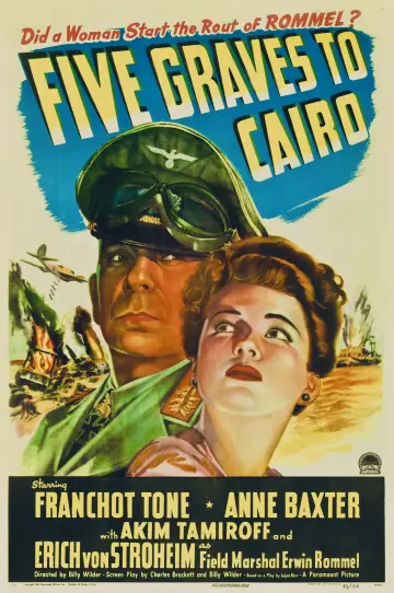 Poster to the movie "Five Graves to Cairo" #1111935