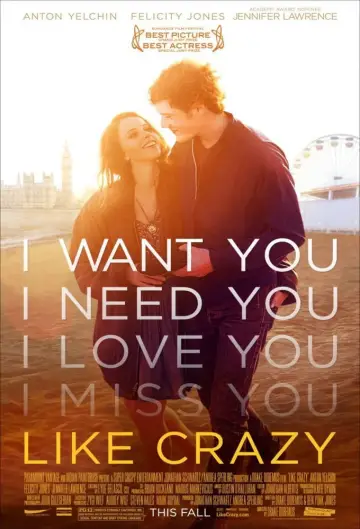 Poster to the movie "Like Crazy" #999490