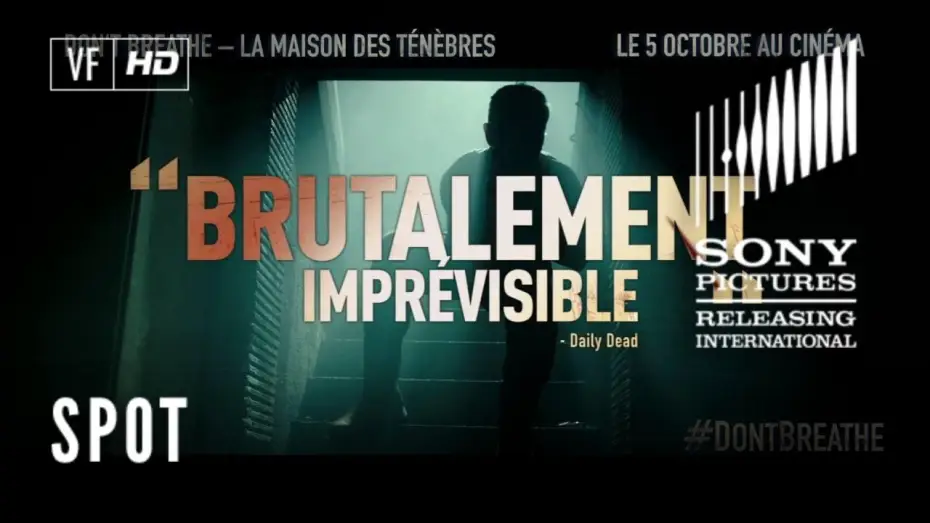 Video for the film Don't Breathe — Don't Breathe – La Maison des Ténèbres - TV Spot EXTREME  20" - VF