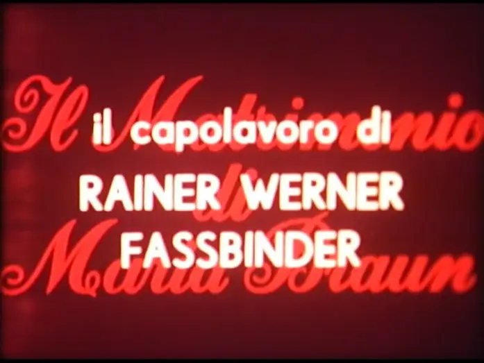 Video for the film The Marriage of Maria Braun — Il matrimonio di Maria Braun - Trailer italiano