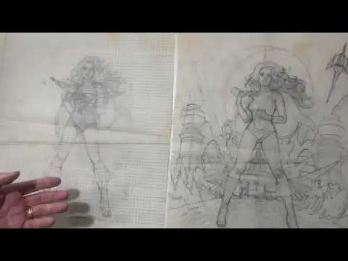 Video for the film Barbarella — Greg Hildebrandt 1977 Barbarella Reissue Poster Sketches