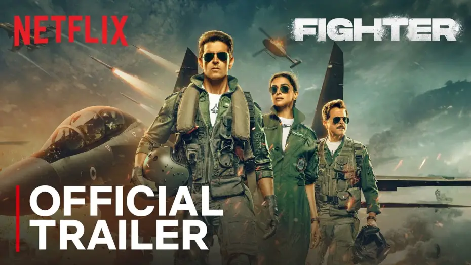Video for the film Fighter — Fighter | Official Trailer | Hrithik Roshan, Deepika Padukone, Anil Kapoor | Netflix India