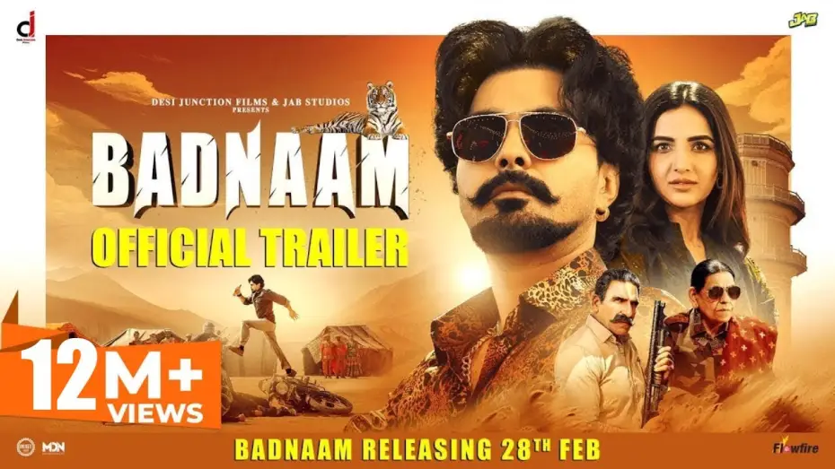 Video for the film Badnaam — BADNAAM (Official Trailer) : Jayy Randhawa, Jasmine Bhasin : Rel 28th Feb - Punjabi Movies 2025