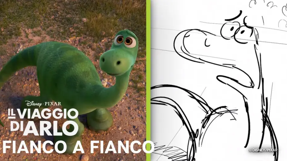 Video for the film The Good Dinosaur — Il Viaggio di Arlo | La Tempesta | Storyboard vs Film