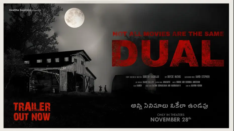 Video for the film Not All Movies Are the Same: Dual — Not All Movies Are The Same : DUAL | Telugu Official Trailer | Film By Suresh Sagiraju