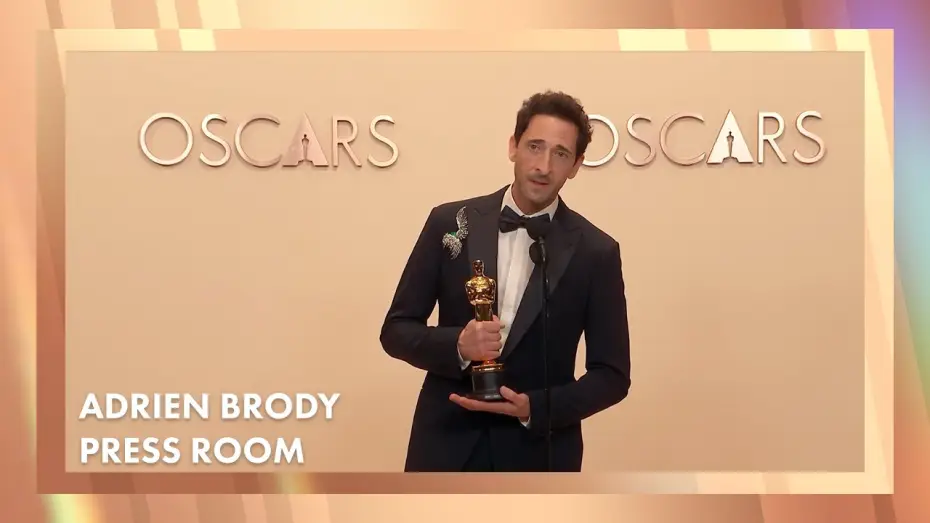 Video for the film The Brutalist — Adrien Brody Best Actor Press Room Speech | 97th Oscars (2025)
