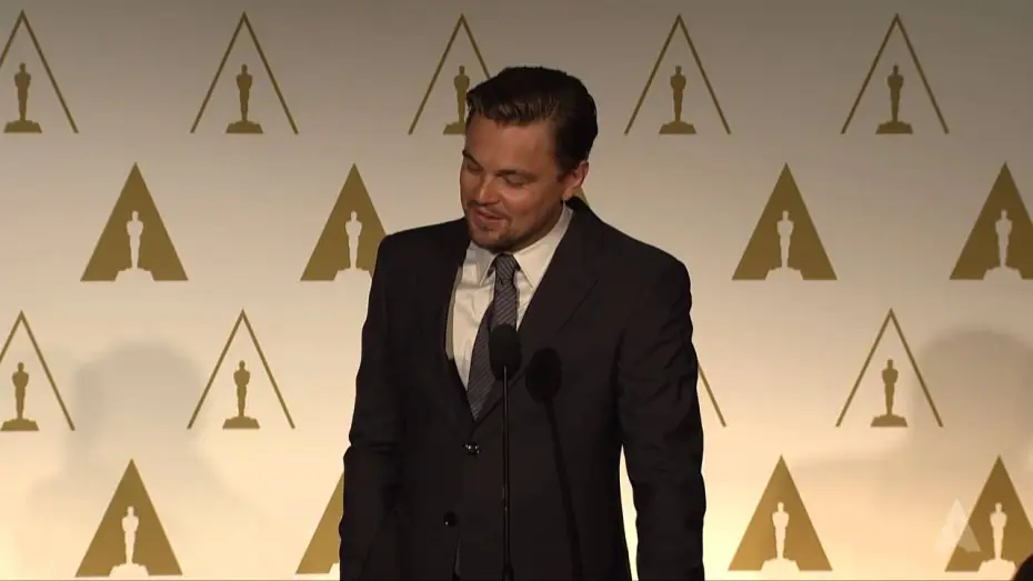 Video for the film The Wolf of Wall Street — Leonardo DiCaprio at the 86th Oscars® Nominees Luncheon
